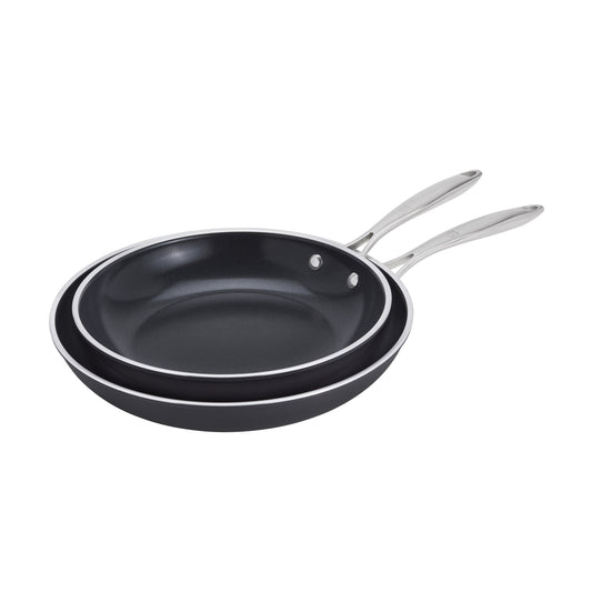 ZWILLING Forte Plus Fry Pan Set, 2 Piece, Aluminum, Ceramic Titanium
