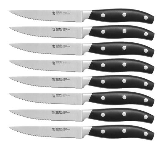 HENCKELS Contour 8 Piece Steak Set, Black