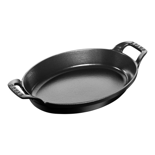 STAUB Specialities 1.6 L Cast Iron Oval Oven Dish, Black