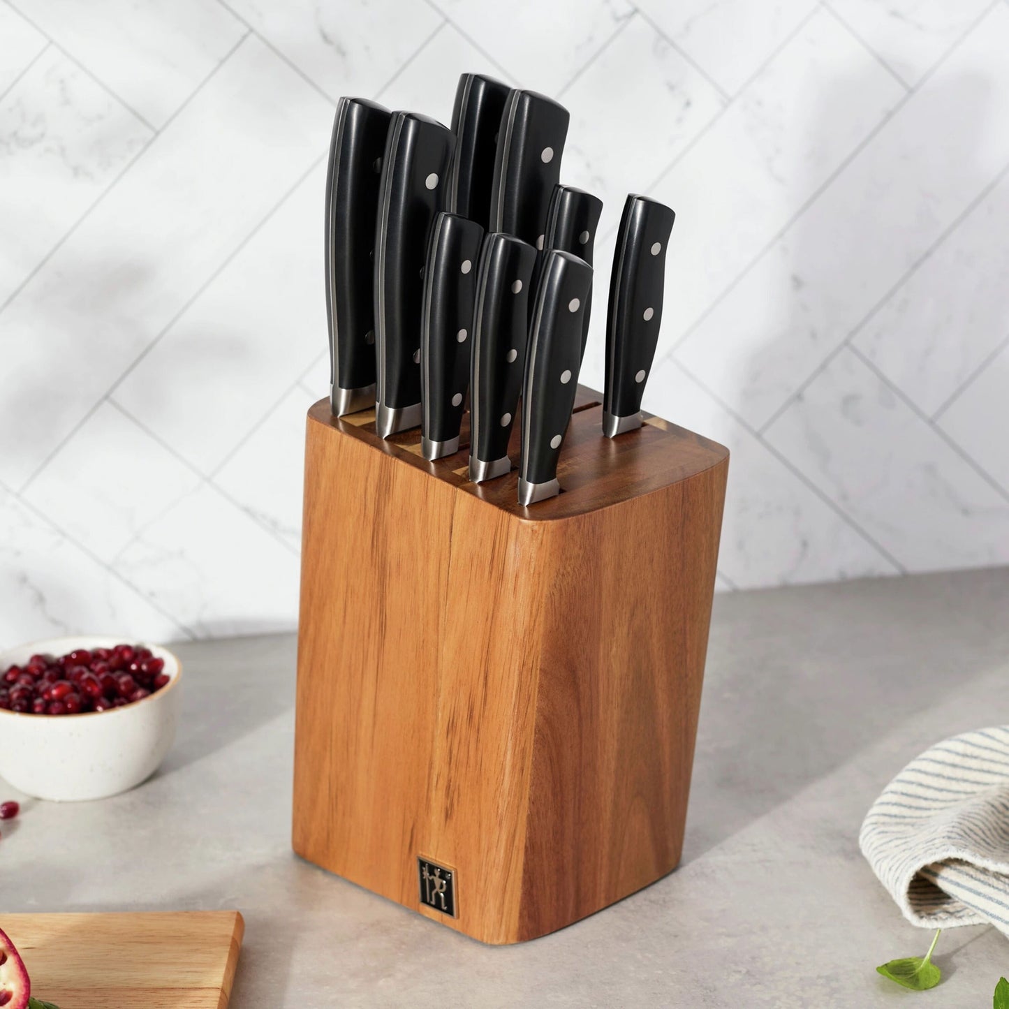 HENCKELS Fine Edge Forged II 10 Piece, Knife Block Set, Black