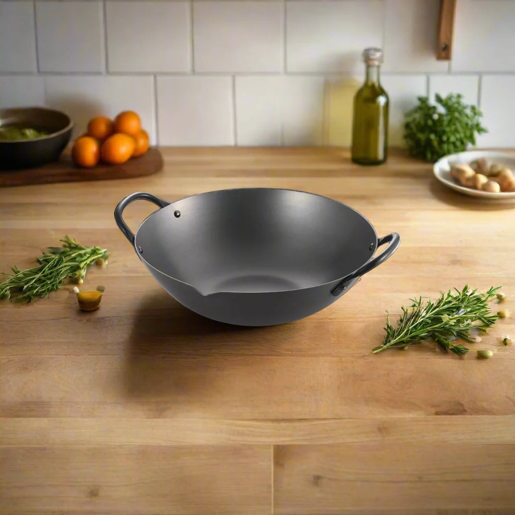 Yoshikawa Cook-Pal REN 36cm Nitrided Carbon Steel Guangdong Wok