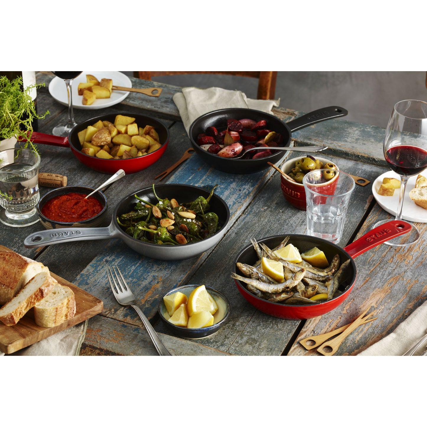 STAUB Pans 16 cm / 6.5 inch Cast Iron Frying Pan, Cherry