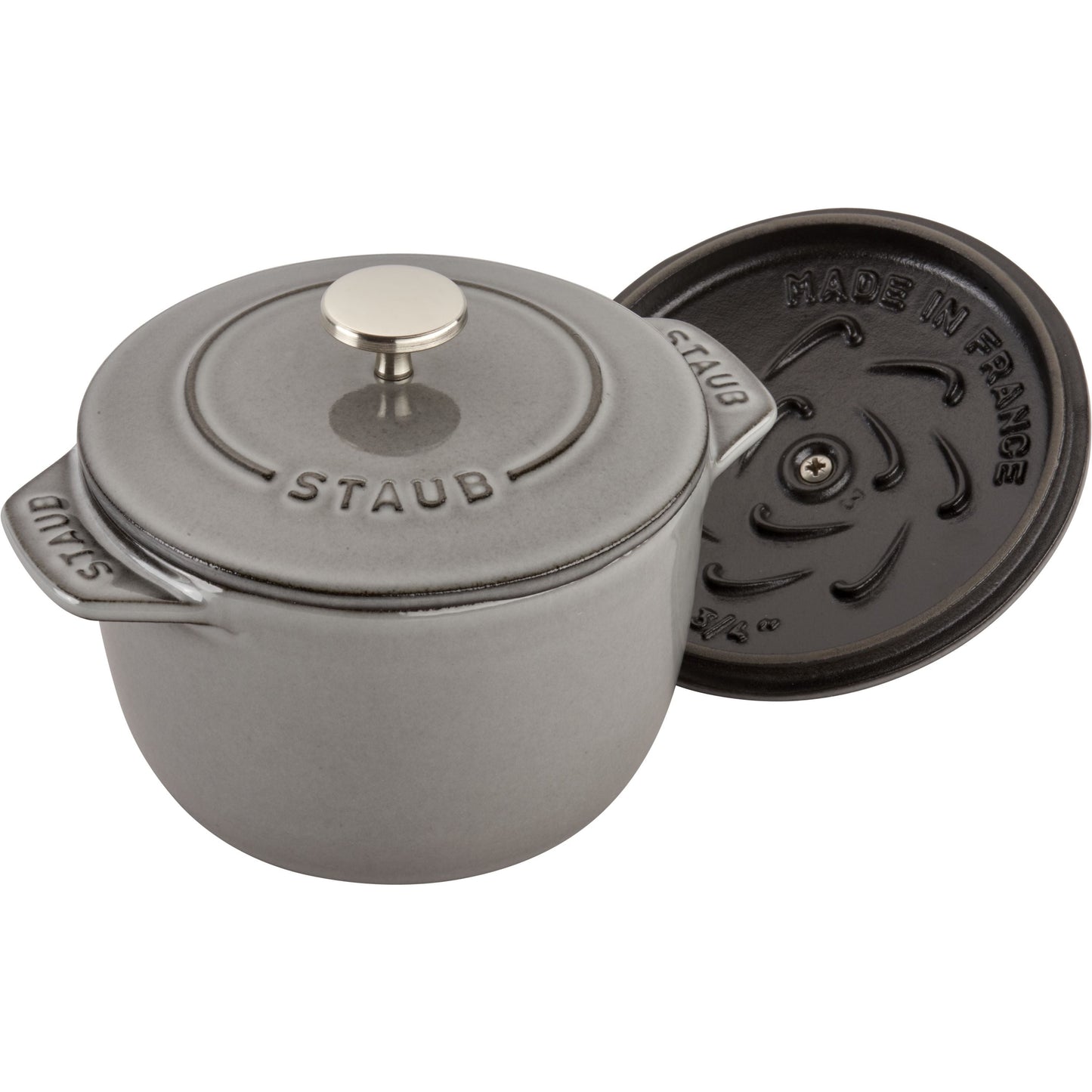 STAUB La Cocotte 725 mL Cast Iron Round Rice Cocotte, Graphite-Grey