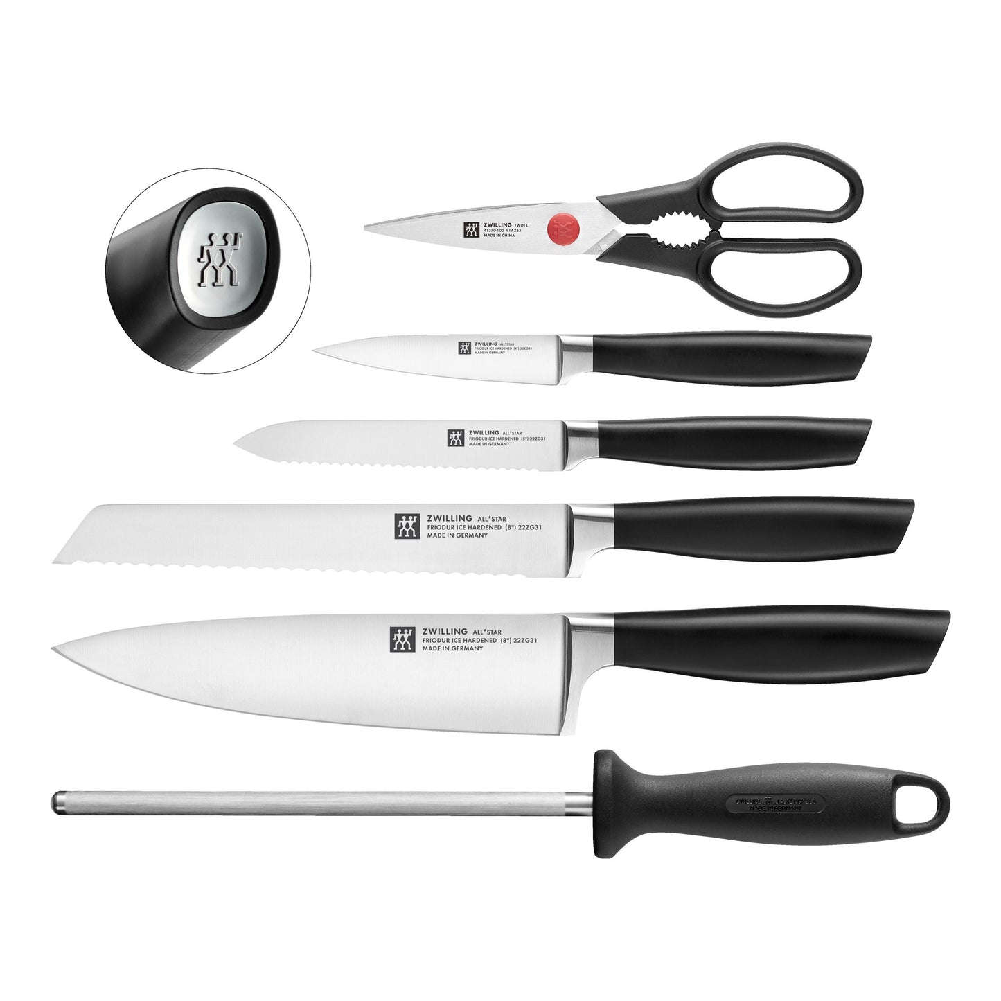 ZWILLING All * Star 7 Piece Knife Block Set, Silver