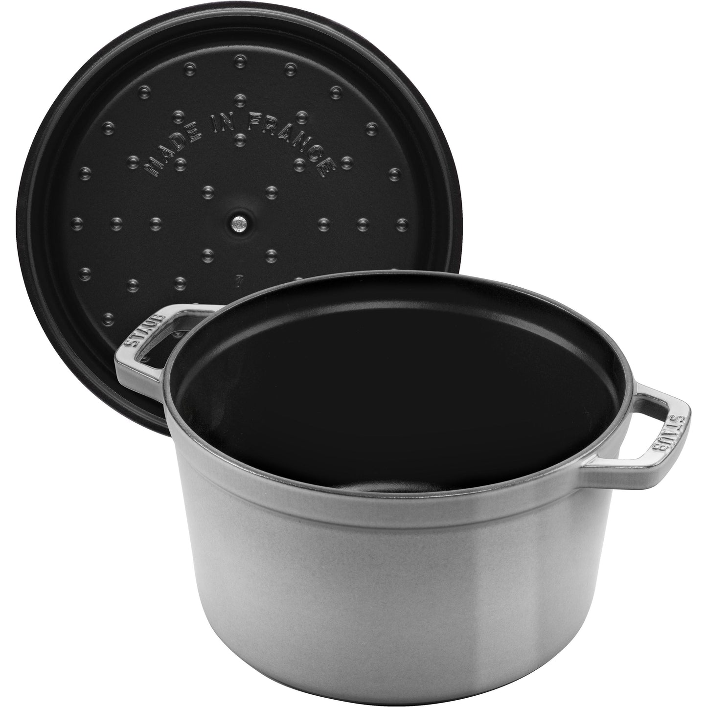 STAUB La Cocotte 4.75 L Cast Iron Round Tall Cocotte, Graphite-Grey