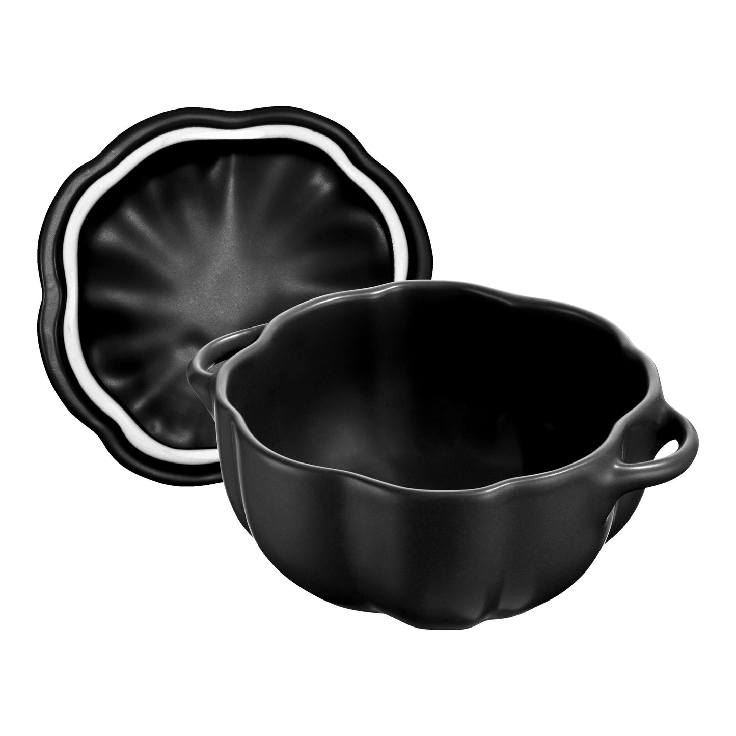STAUB Ceramique 500 mL Ceramic Pumpkin Cocotte, Black