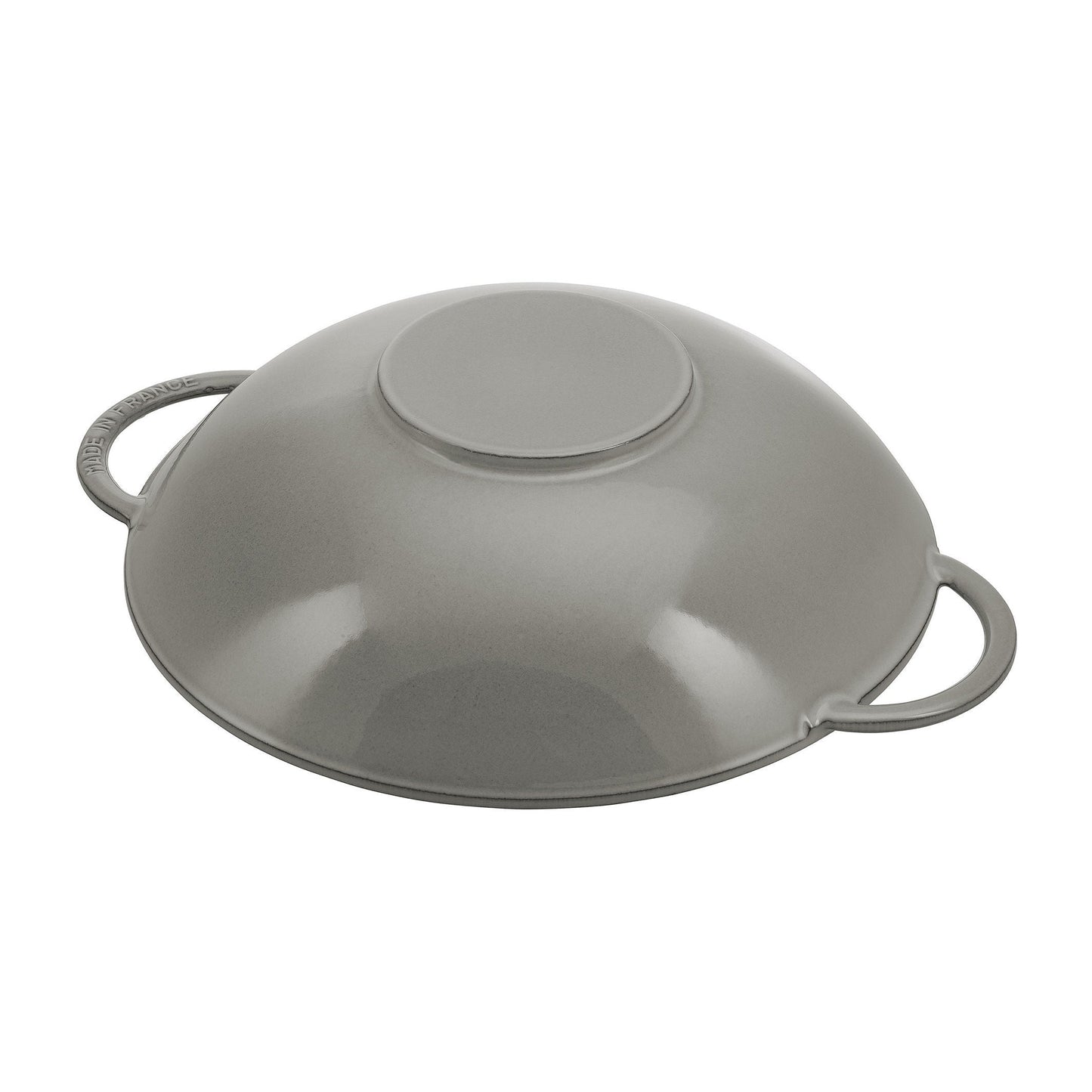 STAUB Specialities 37 cm / 14.5 inch Cast Iron Wok With Glass Lid, Graphite-Grey