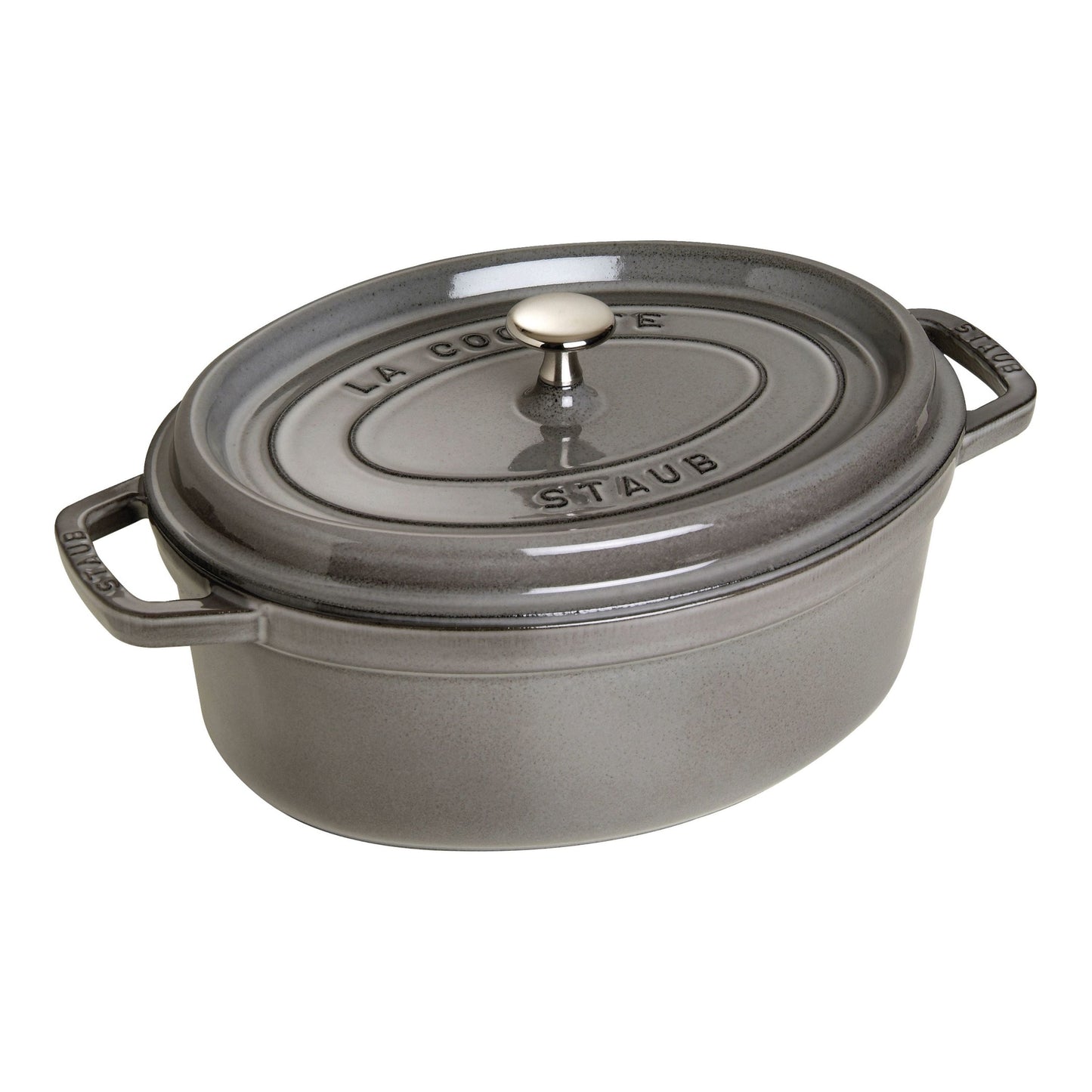 STAUB La Cocotte 8 L Cast Iron Oval Cocotte, Graphite-Grey