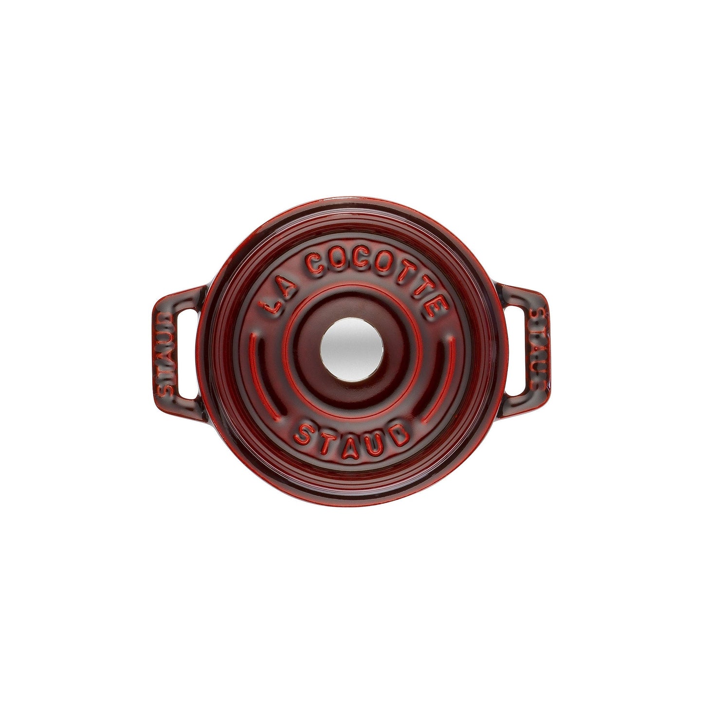 STAUB La Cocotte 250 mL Cast Iron Round Mini Cocotte, Grenadine-Red