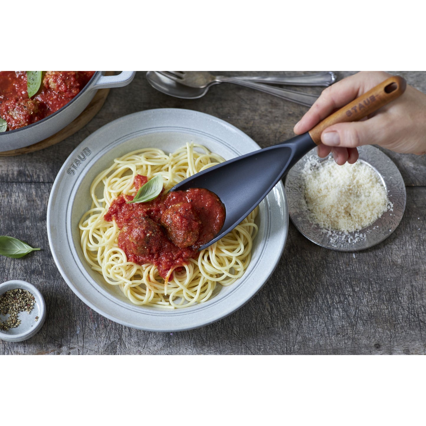 STAUB 30 cm Silicone Multi. Spoon, Black