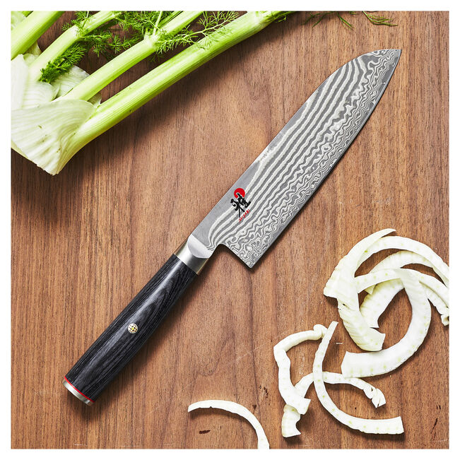 Miyabi Kaizen II 5000FCD Santoku knife 7" – FC61 Core, Damascus Steel