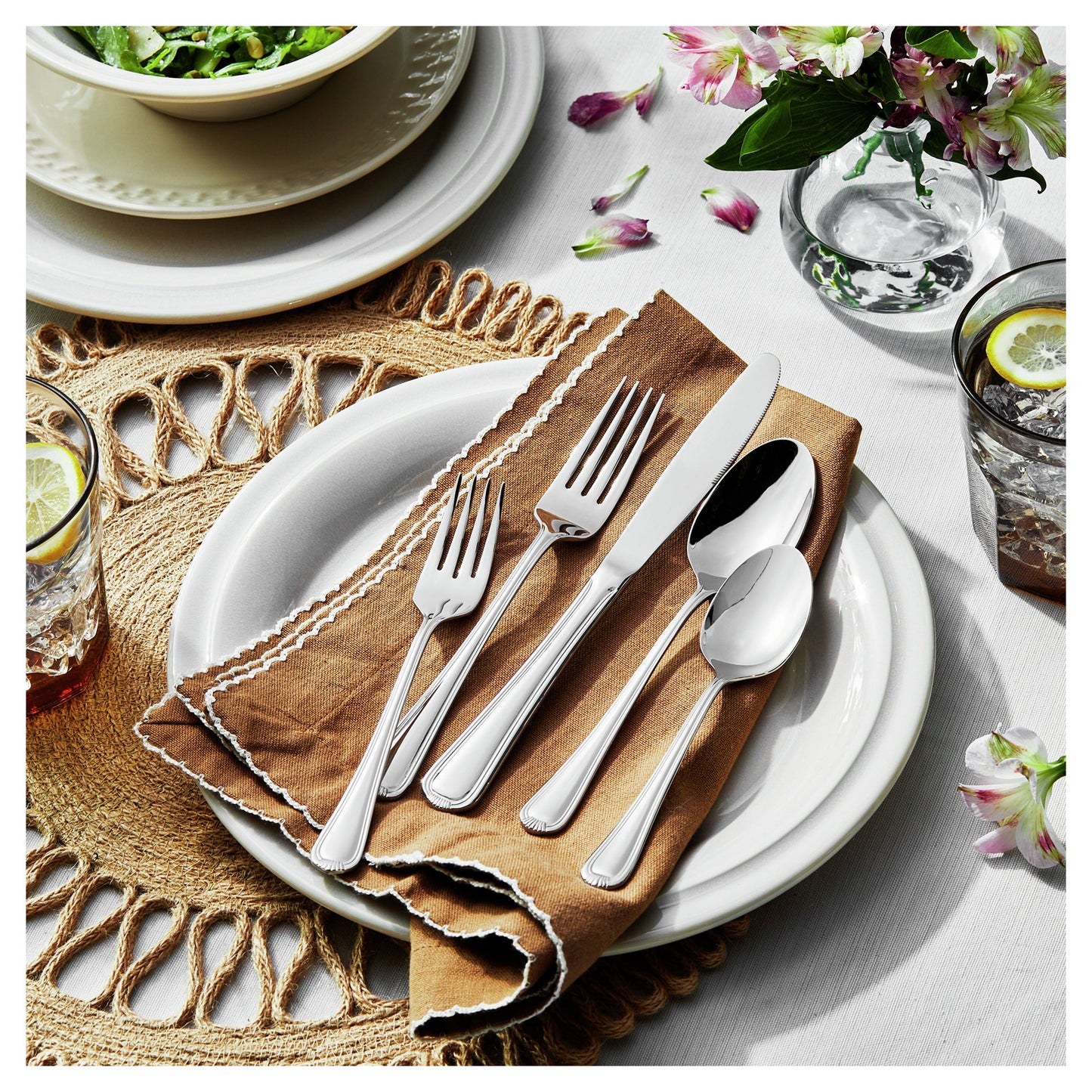 HENCKELS Alcea 65 Piece Flatware Set Polished
