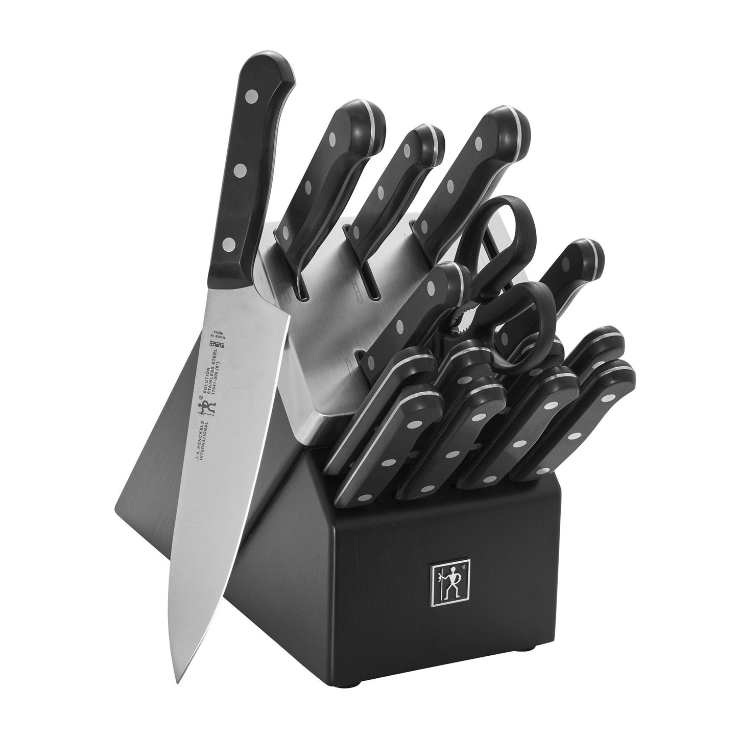 Henckels Solution 16 Piece, Knife Block Set, Black