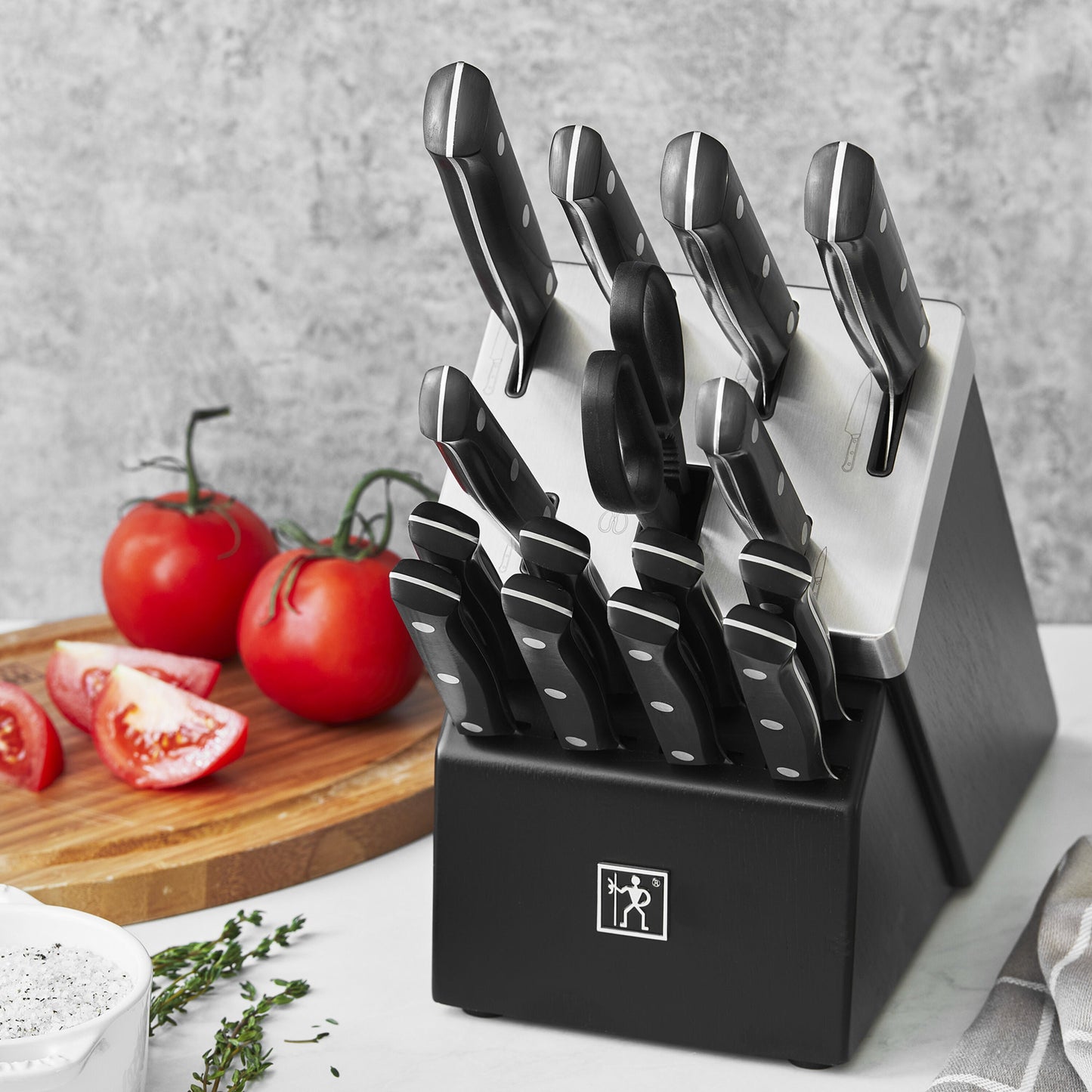 Henckels Solution 16 Piece, Knife Block Set, Black