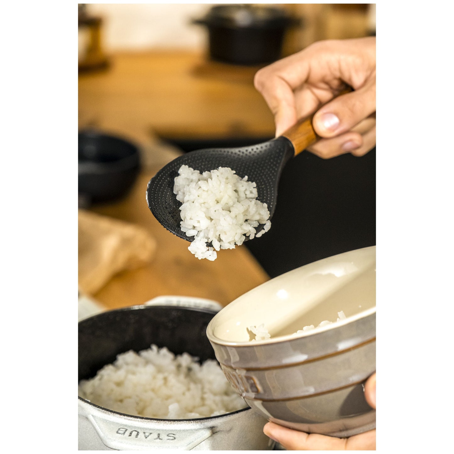 STAUB 22 cm Silicone Rice Spoon, Black
