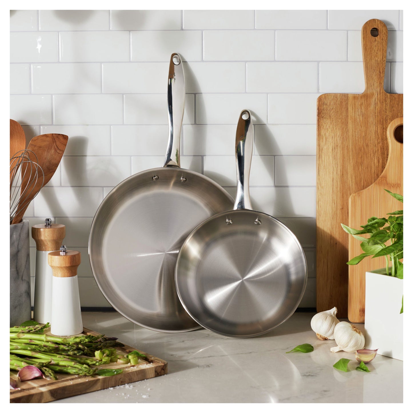 HENCKELS Aragon 2 Piece Stainless Steel Fry Pan Set