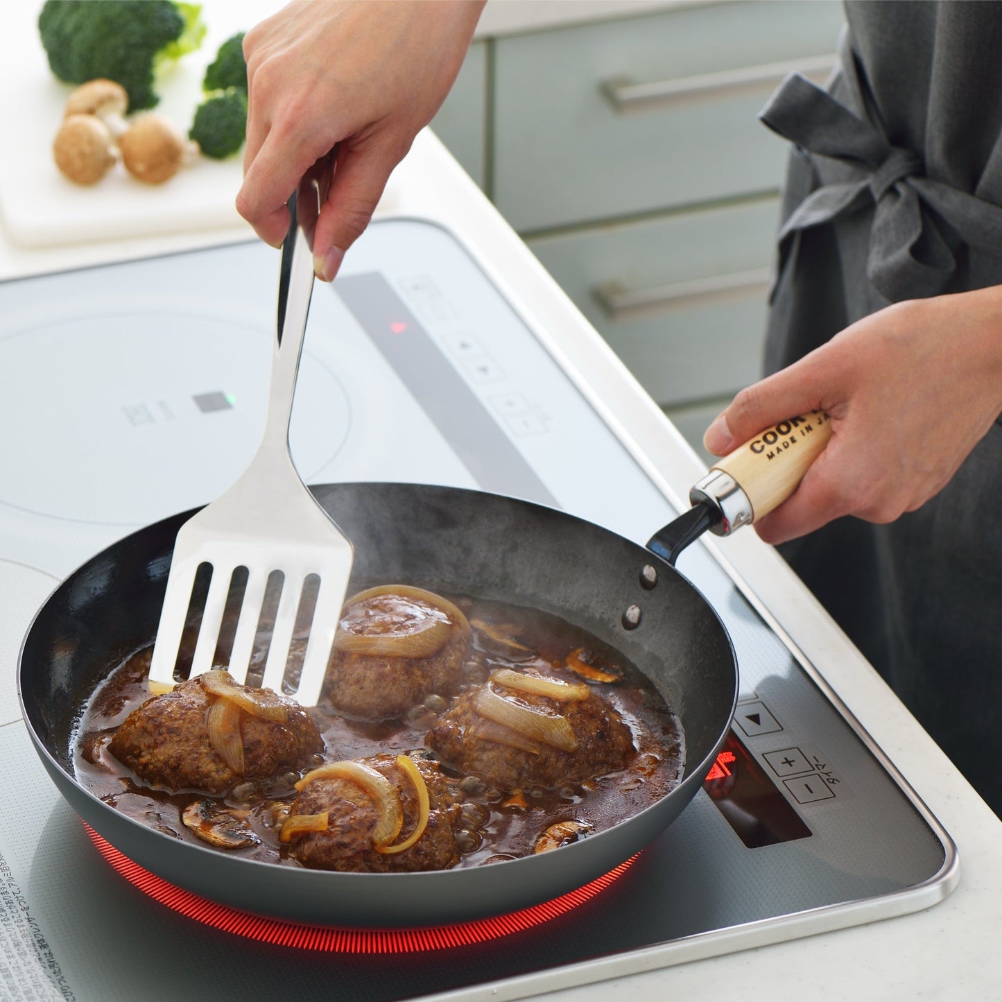 Yoshikawa Cook-Pal REN 24cm Nitrided Carbon Steel Deep Fry Pan