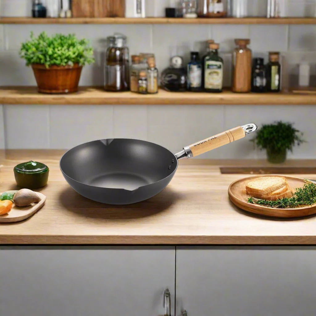 Yoshikawa Cook-Pal REN 28cm Nitrided Carbon Steel Deep Fry Pan