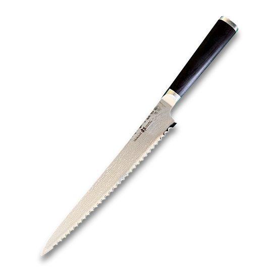Miyako SUS 240mm Bread Slicer | 33 Layer Damascus Steel Blade – Made in Japan